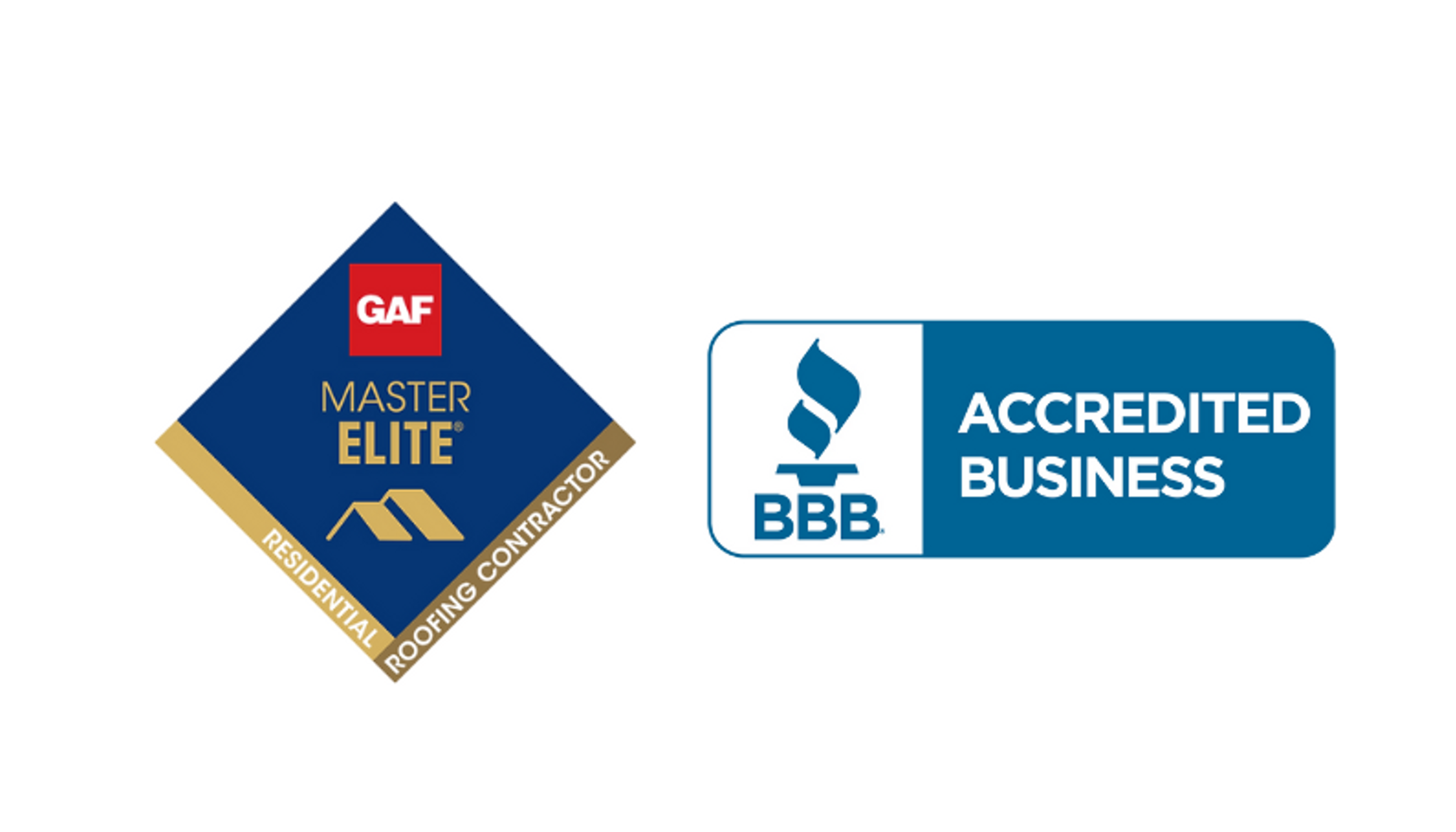 GAF Master Elite & BBB Credited Business badges